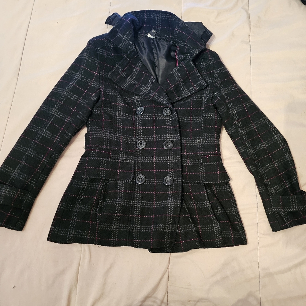 George Vintage Plaid Hooded Peacoat